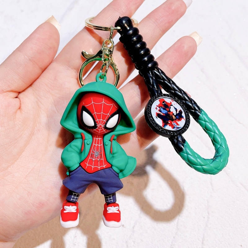 Men Accessories Pendant - 만화 스파이더맨 실리콘 키체인 마블 슈퍼히어로