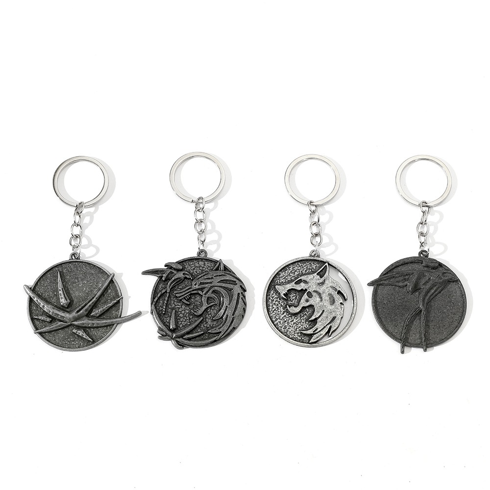 Men Accessories Pendant - 빈티지 늑대 머리 키체인 게임 게롤트