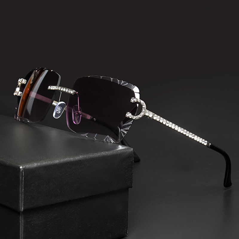Men'S Accessories Glasses - 패션 무테 사각형 선글라스 빈티지 다이아몬드