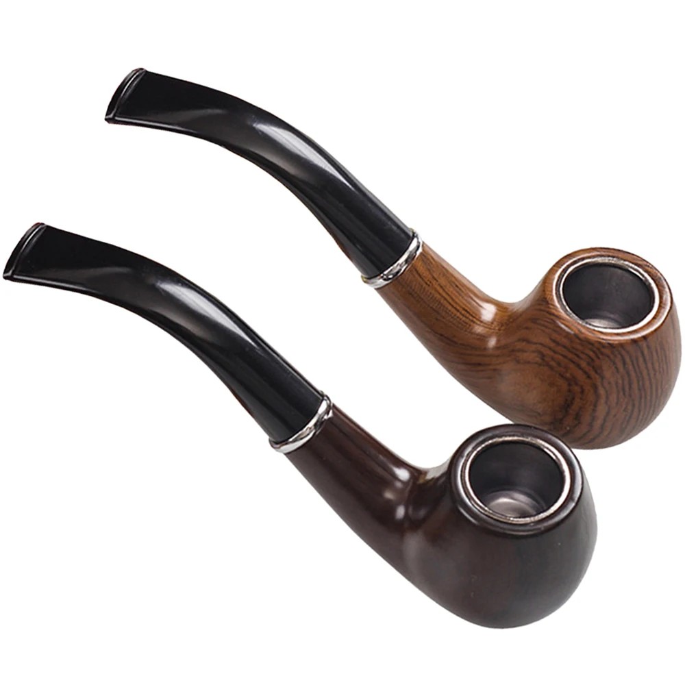 Men Accessories Gadgets - 레트로 수지 흑단 흡연 파이프 곡선