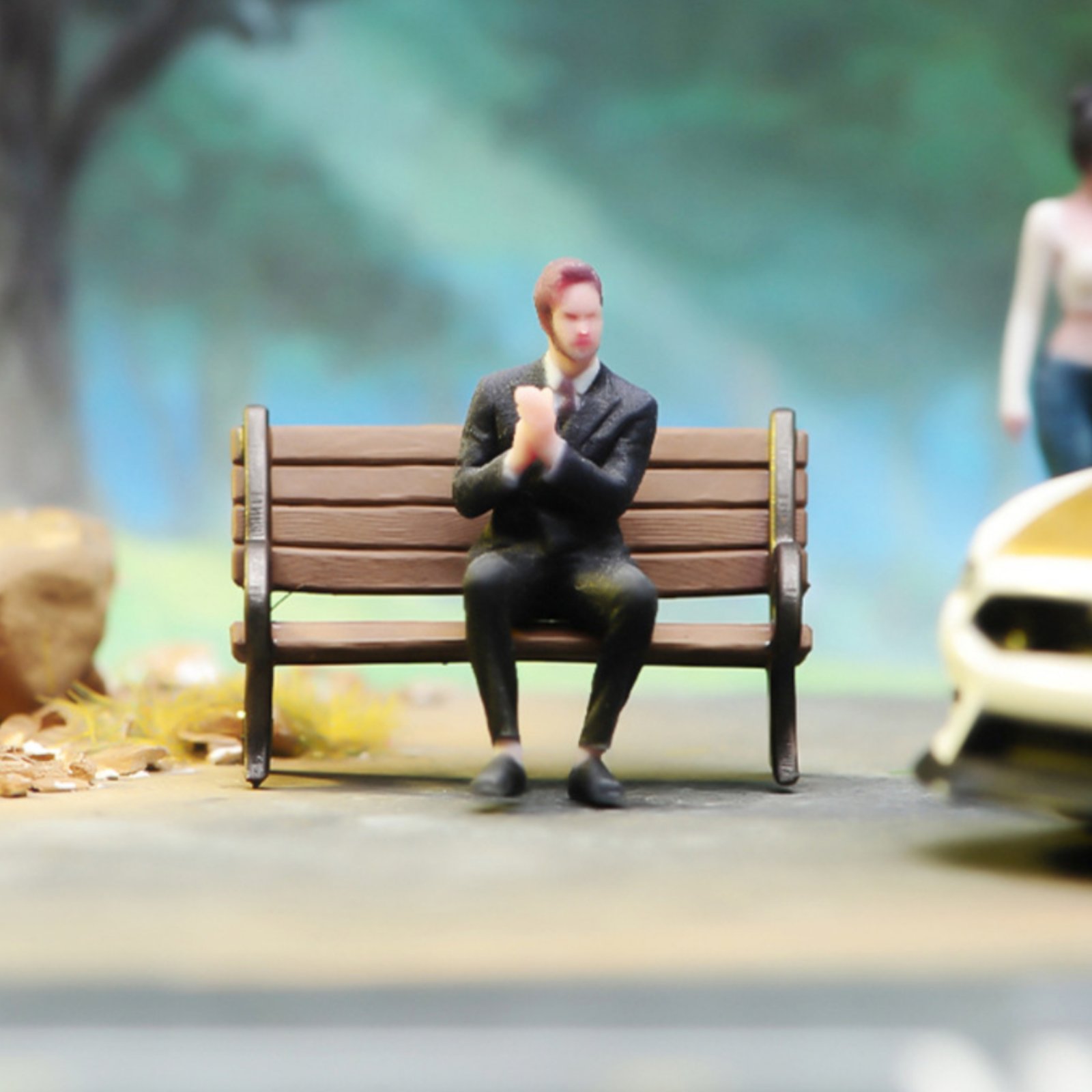 Men'S Suit Accessories - 1:64 스케일 앉아있는 남자 피규어 3D