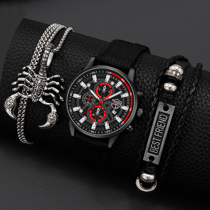 Men Accessories For Wrist - 남성용 심플 패션 시계, 남성용 목걸이