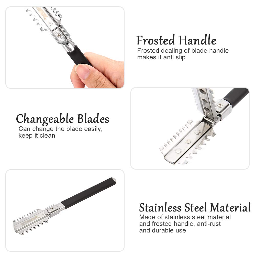 양날 면도 이발 면도기 칼 블레이드 수동 헤어 커팅 도 - Men Accessories Kit 리뷰 및 가격