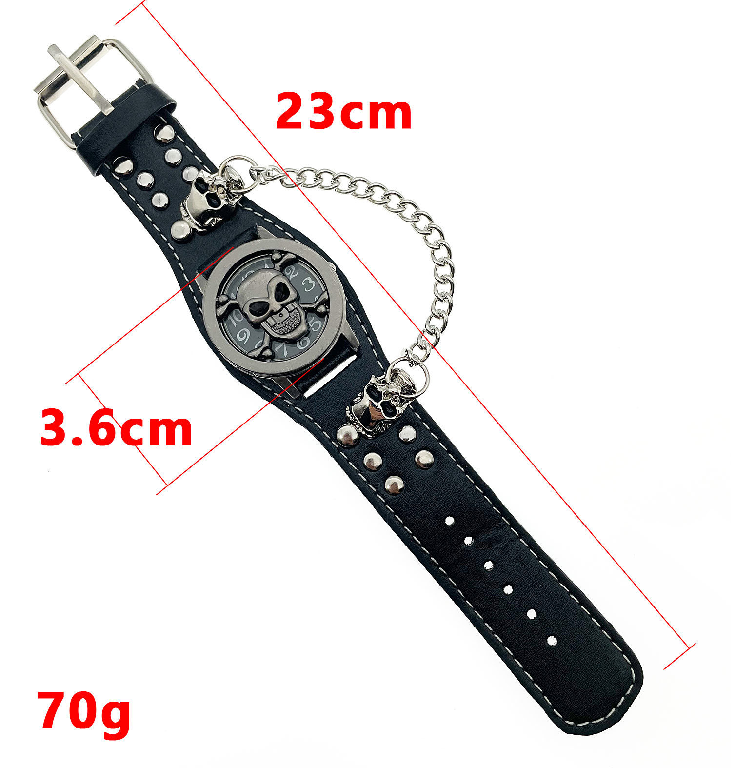 남성용 가죽 스테인레스 스틸 체인 플랩 해골 머리 시계 - Men Accessories For Wrist 리뷰 및 가격
