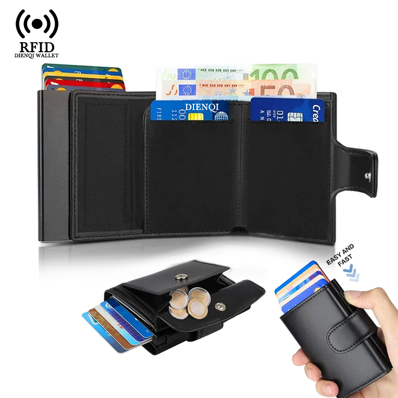 금속 명함 케이스 RFID 신용카드 홀더 블랙 트라이폴 - Coin Holder Men 리뷰 및 가격