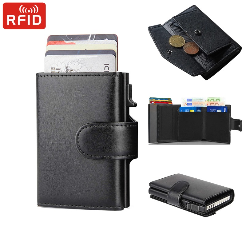금속 명함 케이스 RFID 신용카드 홀더 블랙 트라이폴 - Coin Holder Men 리뷰 및 가격