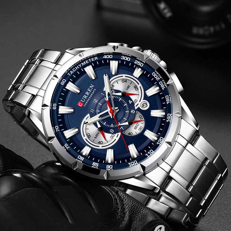 CURREN 손목 시계 남자 방수 크로노 그래프 군사  - Men Accessories For Wrist 리뷰 및 가격