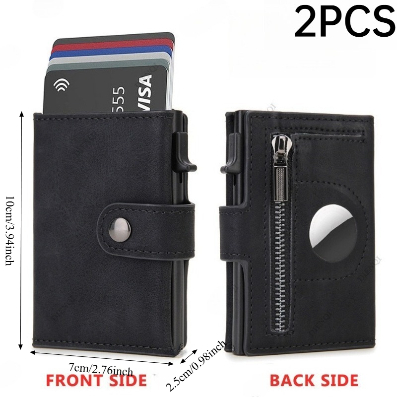 2PCS 빈티지 PU RFID 차단 지갑 (남성용) 멀 - Coin Holder Men 리뷰 및 가격