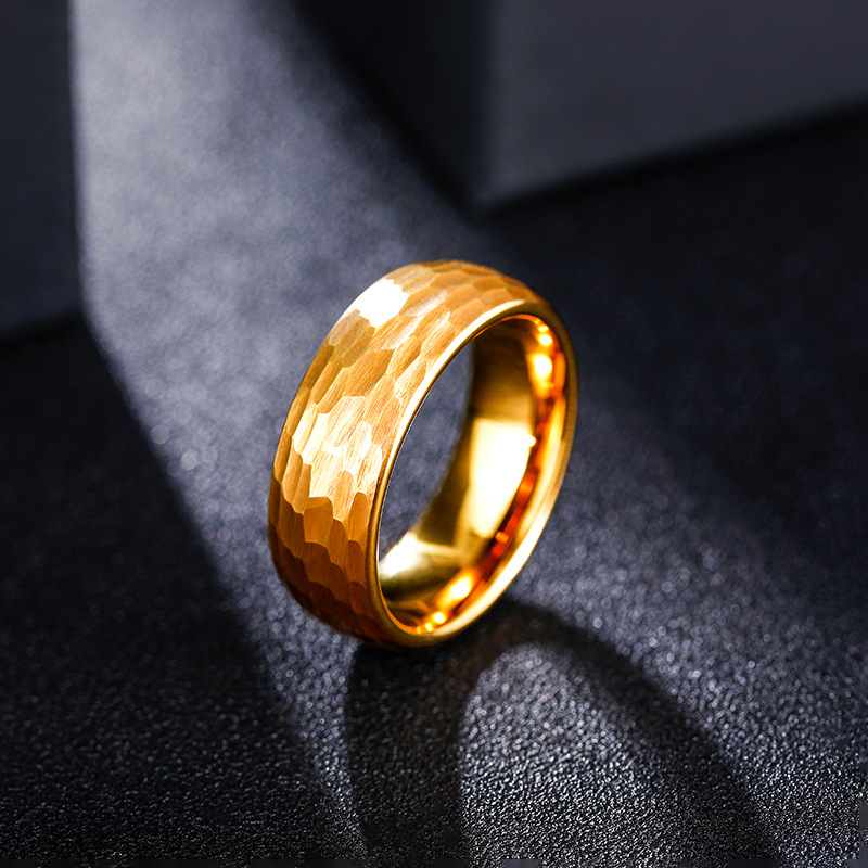 남성 여성을위한 망치로 쳐진 다각적 인 티타늄 반지 블 - Men Accessories For Wedding 리뷰 및 가격