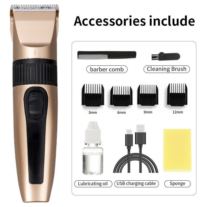 전문가용 무선 헤어 클리퍼 트리머 키트, 4개 부착물( - Men Accessories Combo 리뷰 및 가격