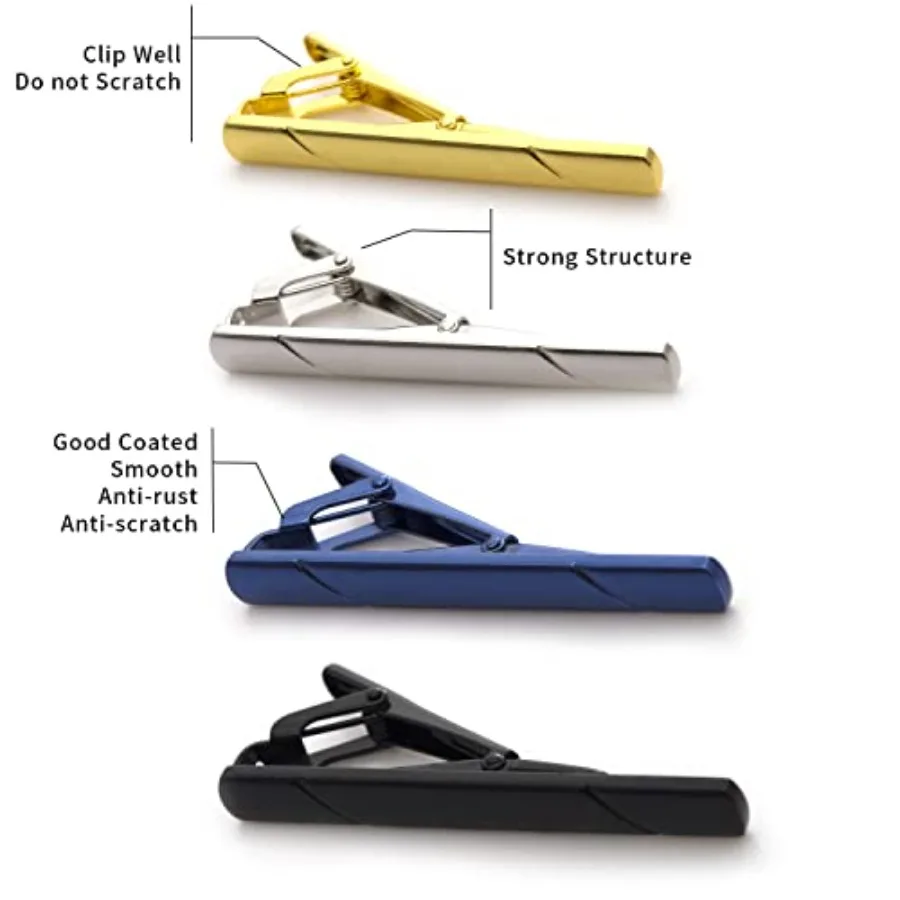 남성용 넥타이 클립 4개 세트, 선물 상자 포함, 정장 - Men Accessories For Gift 리뷰 및 가격