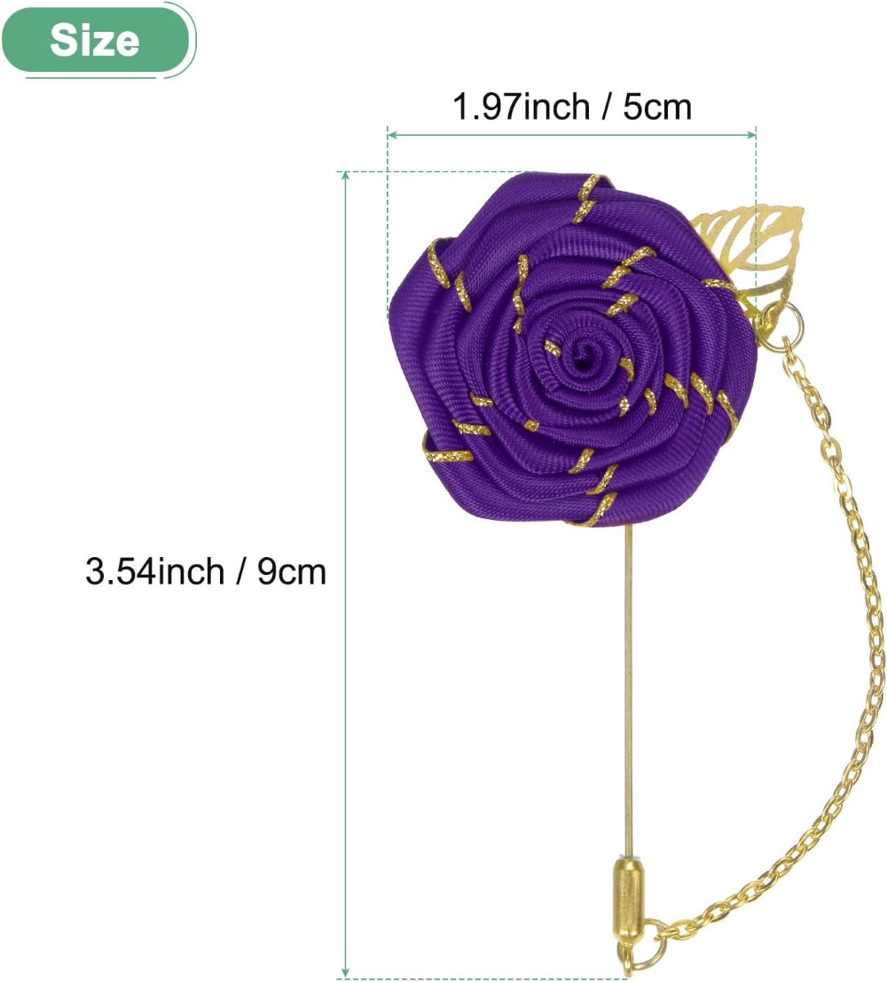 장미 브로치 핀, 금박 장미꽃 브로치, 남성용 웨딩 액 - Men Accessories For Wedding 리뷰 및 가격